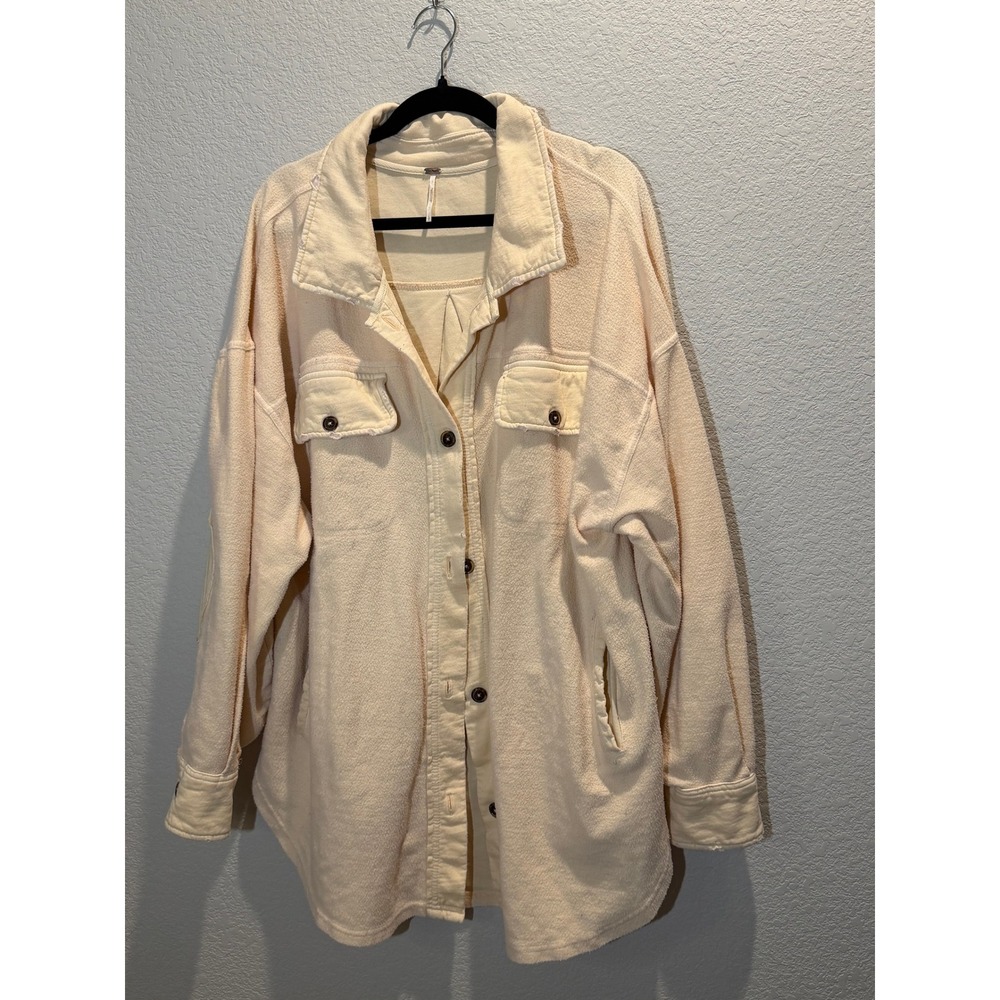 Free People Women Shacket Cream‎ L